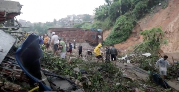 An aerial view of the devastation. Landslides and floods in Recife, Brazil, have caused a trail of destruction.