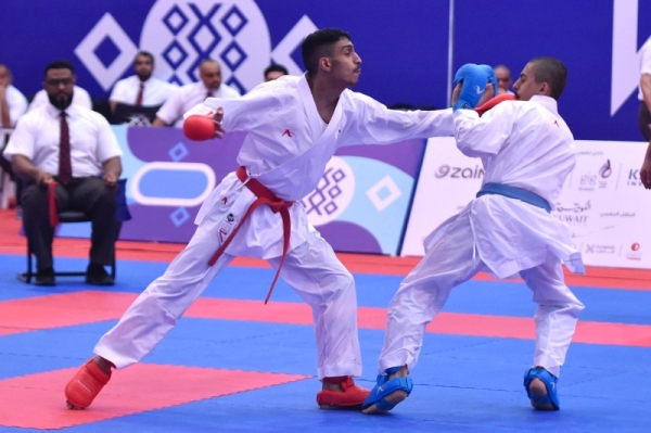 Sultan Al-Zahrani claimed the gold in the karate combat competition under 75 kg after defeating Kuwait’s Omar Al-Janaei 4-2 and Oman’s Muhammad Al-Kindi 4-0.