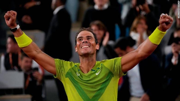 Spain's Rafael Nadal celebrates.