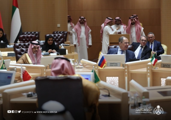 Saudi Arabia’s Foreign Minister Prince Faisal Bin Farhan and his Russian counterpart Sergey Lavrov 