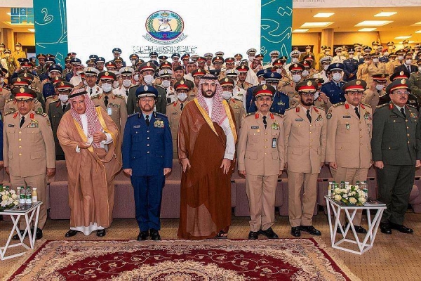 Prince Khaild bin Salman attends the graduation ceremony the College of Command and Staff of the Armed Forces in Riyadh.