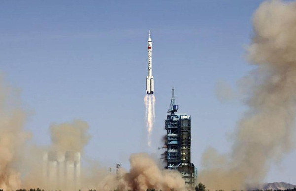 China on Sunday launched the crewed spaceship Shenzhou-14, sending three astronauts to its space station combination for a six-month mission.