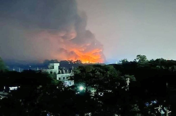 The explosion happened after a fire broke out at a container depot in Chittagong, Bangladesh. — courtesy Twitter