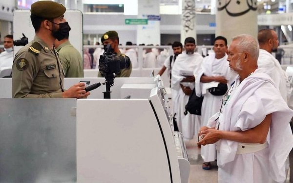 The Ministry of Hajj and Umrah welcomes pilgrims from Bangladesh at the King Abdulaziz International Airport in Jeddah on Sunday.