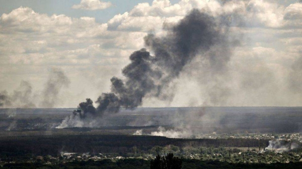 Smoke over Severodonetsk this week.