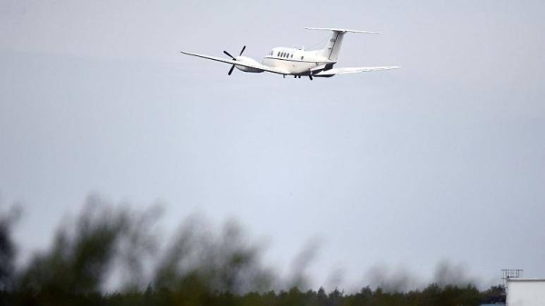 The mysterious aircraft was a twin-engine Beechcraft plane, similar to the one pictured here near Glasgow Prestwick airport