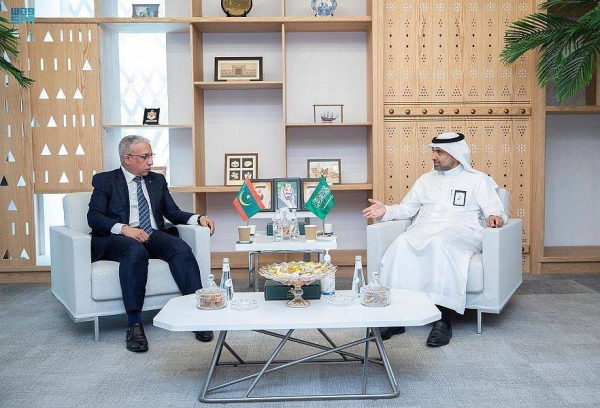 Minister of Health Fahd bin Abdulrahman Al-Jalajel receives Mauritanian Minister of Health Moktar Ould Dahi in Riyadh.