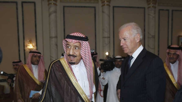 Custodian of the Two Holy Mosques King Salman and US President Joseph R. Biden are seen in this file photo. Biden will be conducting an official visit to the Kingdom of Saudi Arabia on July 15-16, a statement from the Royal Court announced on Tuesday.