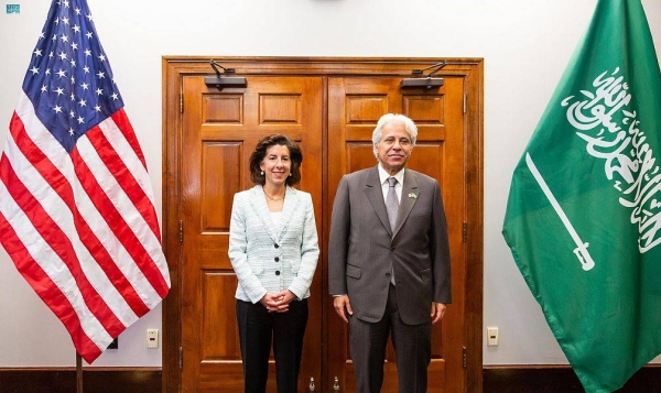 Minister of Commerce Dr. Majid Al-Qasabi meets with US Secretary of Commerce Gina M. Raimondo in Washington