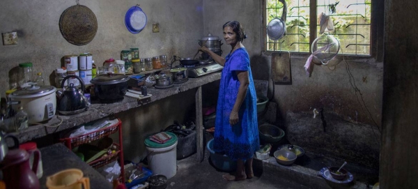 With cooking gas in short supply, families in Sri Lanka are now using traditional fireplaces to cook meals.