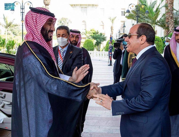 Crown Prince Mohammed Bin Salman and President of Egypt, Abdel Fattah El-Sisi 