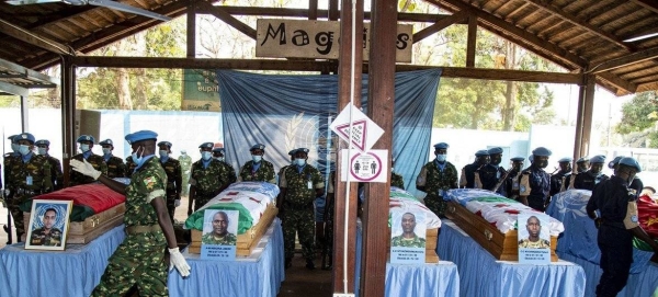 Five UN peacekeepers who lost their lives in the line of duty in the Central African Republic last year are remembered at a ceremony in Bangui.