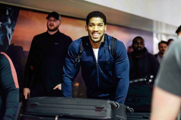 File photo of the British boxer Anthony Joshua in Riyadh in 2019