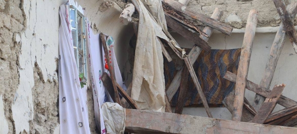 A home is destroyed in Paktika Province, Afghanistan, following a 5.9 magnitude earthquake.