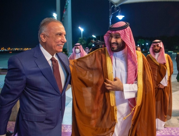 Crown Prince Mohammed Bin Salman, deputy premier and minister of defense, received on Saturday evening the Iraqi Prime Minister Mustafa Al-Kadhimi.