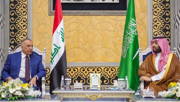 Crown Prince Mohammed Bin Salman, deputy premier and minister of defense, received on Saturday evening the Iraqi Prime Minister Mustafa Al-Kadhimi.