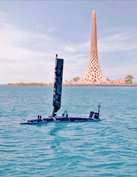 Ocean Aero’s Triton Generation III AUSV (autonomous underwater and surface vehicle) both sails and submerges for persistent, long-range ocean observation and data collection missions. Photo: Ocean Aero