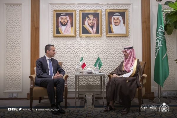 Minister of Foreign Affairs Prince Faisal Bin Farhan received on Monday here the Italian Minister of Foreign Affairs and International Cooperation Luigi Di Maio.