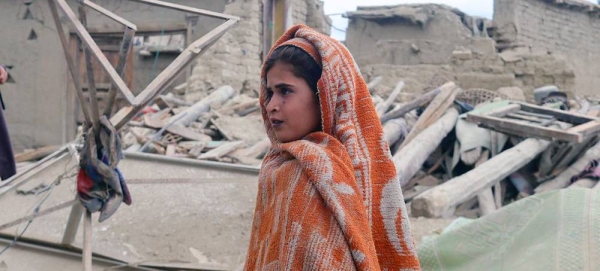 Seven-year-old Ayesha is the sole survivor of her family after a devastating earthquake struck the central region of Afghanistan and destroyed her home. — courtesy UNICEF/Ali Nazari