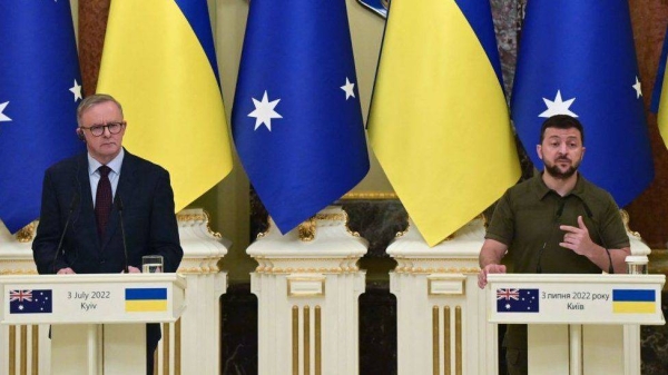 The visit to Ukraine was the first by any Australian prime minister.