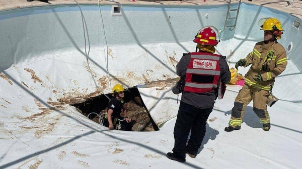 The hole was reportedly was 43ft (13 meters) deep.