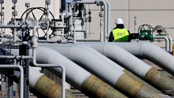 Pipes at the landfall facilities of the 'Nord Stream 1' gas pipeline are pictured in Lubmin, Germany.