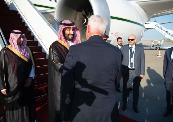 Crown Prince Mohammed Bin Salman, deputy premier and minister of defense, was accorded grand reception in Athens, capital of Greece, on Tuesday evening.