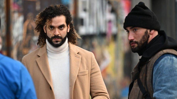Adil El Arbi and Bilall Fallah pictured on the film's set in January.