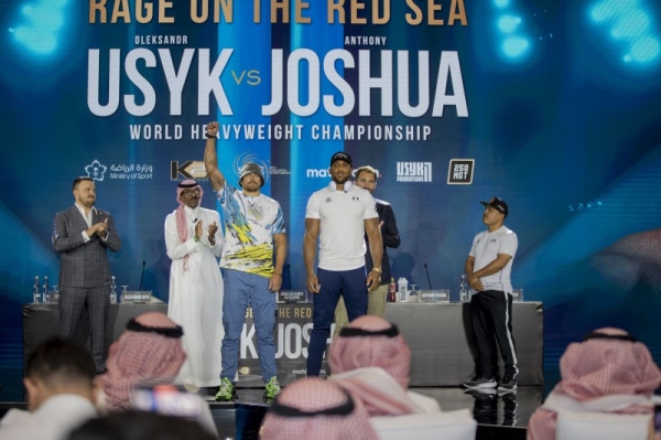 Ukrainian Oleksandr Usyk and Britain's Anthony Joshua