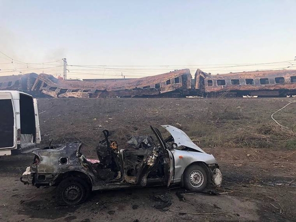 CNN CANNOT VERIFY THESE IMAGES
Chaplyne train station crash