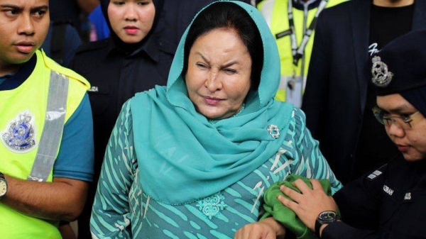 Former Malaysian prime minister Najib Razak's wife Rosmah Mansor was found guilty of three counts of receiving and soliciting bribes (file photo)