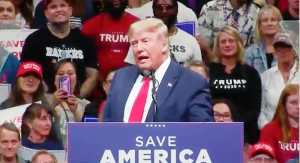 Former US President Donald Trump speaks during a rally in Wilkes-Barre, Pennsylvania, US, on Saturday.