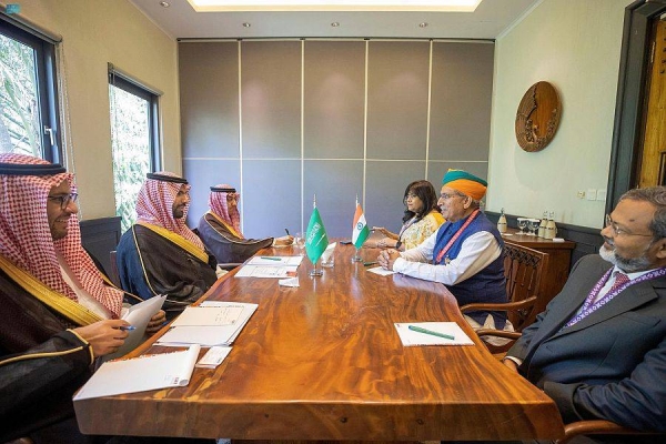 Minister of Culture Prince Badr Bin Abdullah Bin Farhan met with Indian Minister of State for Culture Arjun Ram Meghwal on the sidelines of the G20 cultural ministers meeting in Magelang, Indonesia.