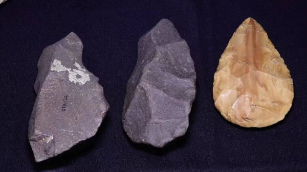 Several small and large stone tools were found during excavations