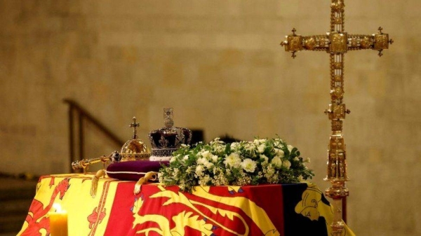 Queen Elizabeth's coffin.