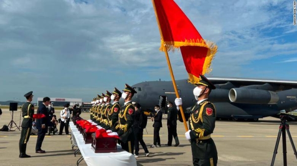 South Korea hands over the remains of Chinese who fought in the Korean war on Friday Sept. 16, 2022.