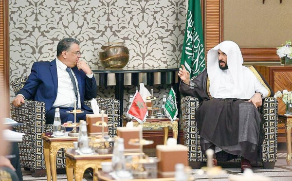 Minister of Justice Dr. Walid Bin Mohammed Al-Samaani met in Jeddah with Moroccan Minister of Justice Abdellatif Ouahbi on Tuesday.