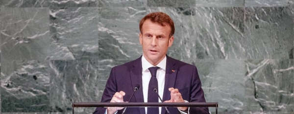 President Emmanuel Macron of France addresses the general debate of the General Assembly’s seventy-seventh session. — courtesy UN Photo/Cia Pak