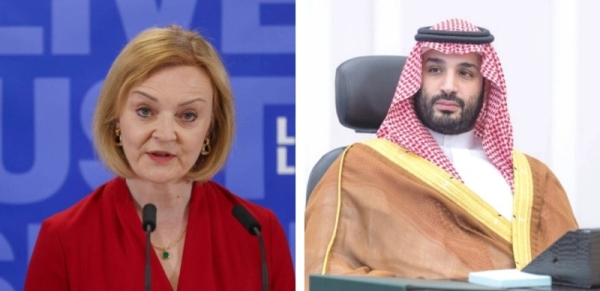 Crown Prince Mohammed bin Salman, deputy premier and minister of defense, received on Monday a phone call from British Prime Minister Liz Truss.