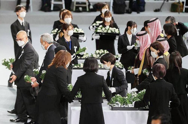 Minister of Foreign Affairs Prince Faisal Bin Farhan attended the state funeral of the former Japanese Prime Minister Shinzo Abe in Tokyo, Japan on Tuesday.