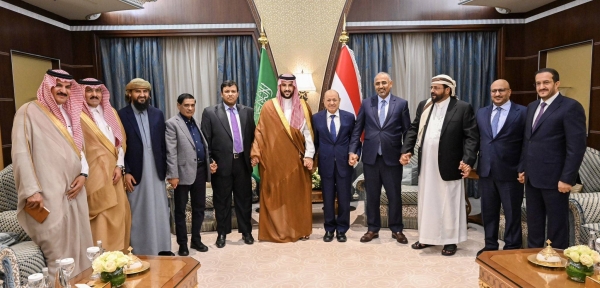 Saudi Arabia’s new Defense Minister Prince Khalid Bin Salman met on Wednesday the Chairman of Presidential Leadership Council of Yemen Dr. Rashad Al-Alimi and members of the council.