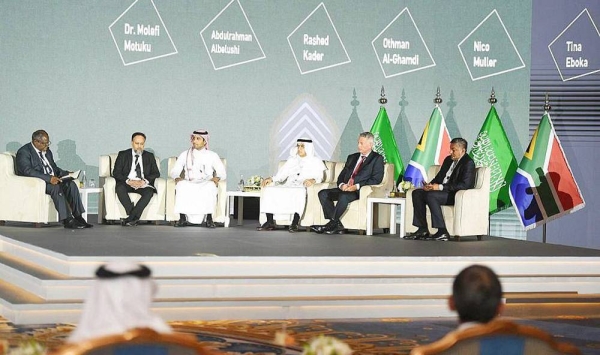 South Africa President Cyril Ramaphosa attends the Saudi-South African Investment Forum on Saturday in Jeddah.