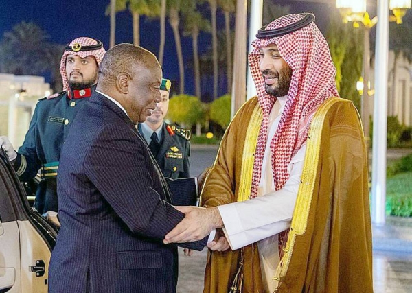 Crown Prince Mohammed Bin Salman, prime minister, received at the Royal Court at Al-Salam Palace in Jeddah, South African President Cyril Ramaphosa. An official reception ceremony was held for the South African president.
