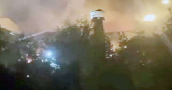 Images posted online appear to show a fire at Evin prison. — courtesy Twitter