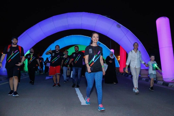 Community Life at King Abdullah University of Science and Technology (KAUST), in cooperation with the Sports for All Federation (SFA), launched the “Night Walk” event inside the university campus.