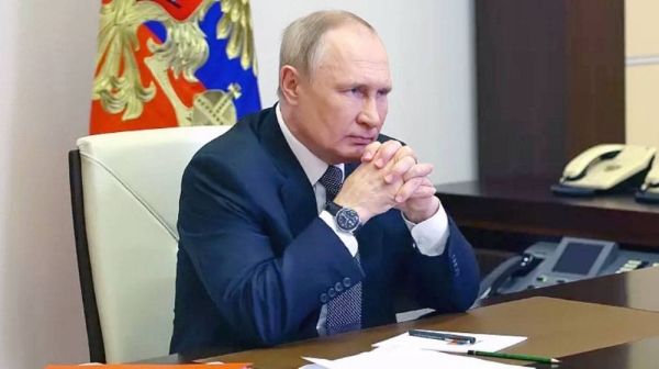 Russian President Vladimir Putin chairs a Security Council meeting via videoconference at the Novo-Ogaryovo residence outside Moscow, Russia. — courtesy photo Sputnik