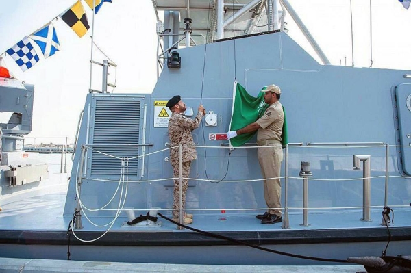 Commander of the Western Fleet Rear Admi. Yahya Bin Mohammed Asiri raised the flag over the first group of French Couach class medium high-speed patrol boats marking its entry into active service in the fleet.