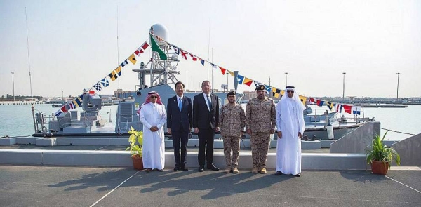 Commander of the Western Fleet Rear Admi. Yahya Bin Mohammed Asiri raised the flag over the first group of French Couach class medium high-speed patrol boats marking its entry into active service in the fleet.