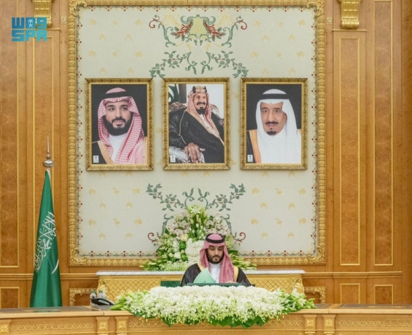 Crown Prince and Prime Minister Mohammed bin Salman chairing the session of the Council of Ministers at Al-Yamamah Palace in Riyadh on Tuesday.