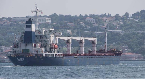 File photo shows the first shipment of over 26,000 tons of Ukrainian food under a Black Sea export deal has been cleared to proceed towards its final destination in Lebanon. — courtesy UN photo